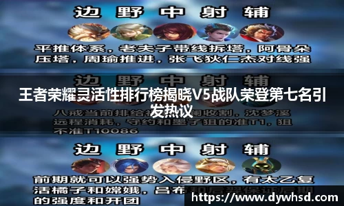 王者荣耀灵活性排行榜揭晓V5战队荣登第七名引发热议